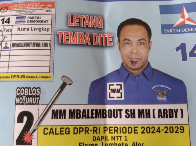 
 Mateus Munggur Mbalimbout, Calon DPR RI Partai Demokrat. (Ist)