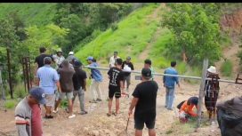 Pembongkaran portal yang dipasang mafia tanah di Toro Bembe. (Ist)