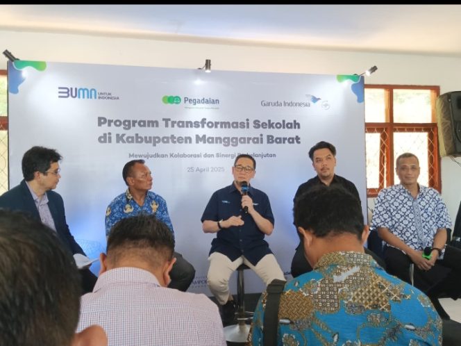 
 Press Conference PT Pegadaian, PT Garuda Indonesia dan Putera Sampoerna Foundation, Jumat(25/04/2025). 