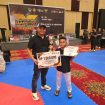 Laurentio A. Darren Jeramat raih medali emas dan atlet terbaik pada kejuaraan Battle of Maestro Taekwondo Championship 2026.(Ist)