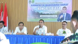 Kongres Biasa PSSI Kabupaten Manggarai Barat, Minggu(01/03/2026). (Acik)